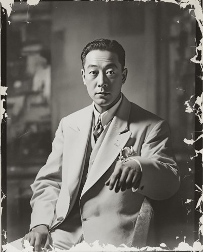导演 袁牧之 黑白档案照